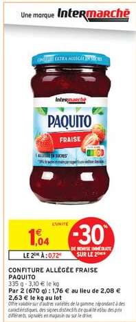 CONFITURE ALLÉGÉE FRAISE PAQUITO