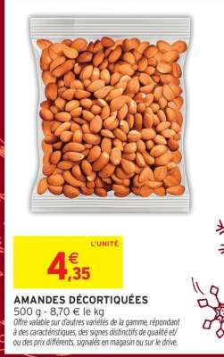 Amandes décortiquées