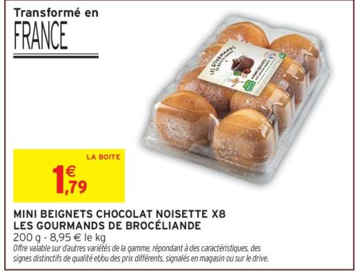 MINI BEIGNETS CHOCOLAT NOISETTE X8 LES GOURMANDS DE BROCÉLIANDE