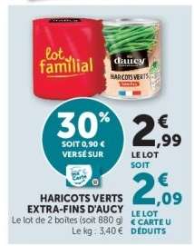 Haricots Verts Extra Fins d'Aucy
