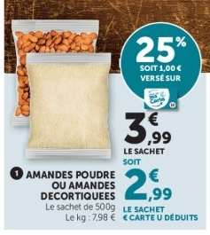 AMANDES POUDRE OU AMANDES DECORTIQUEES