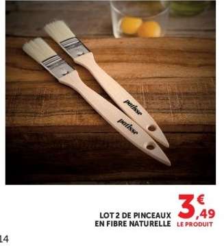 LOT 2 DE PINCEAUX EN FIBRE NATURELLE