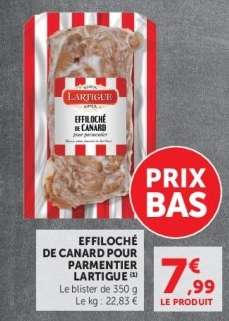 Effiloché de canard pour parmentier Lartigue