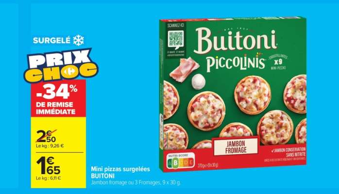 Mini pizzas surgelées BUITONI