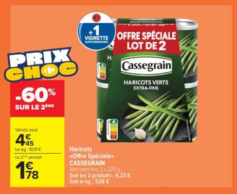 Haricots "Offre spéciale" CASSEGRAIN