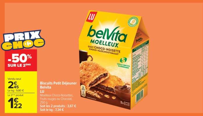 BISCUITS PETIT DÉJEUNER "BELVITA"