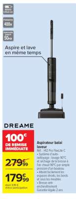Aspirateur balai laveur