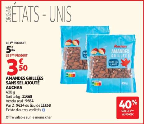 Amandes Grillées Sans Sel Ajouté Auchan