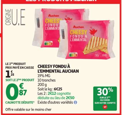 CHEESY FONDU À L'EMMENTAL AUCHAN