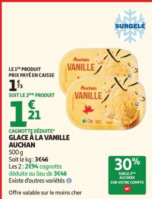 GLACE À LA VANILLE AUCHAN