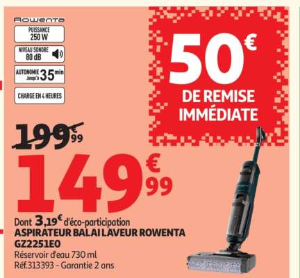 ASPIRATEUR BALAI LAVEUR ROWENTA GZZ251E0