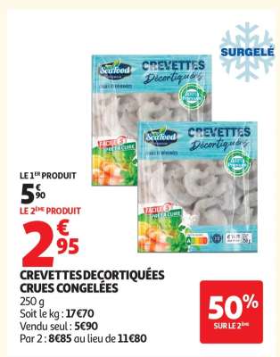 Crevettes Décortiquées Crues Congelées