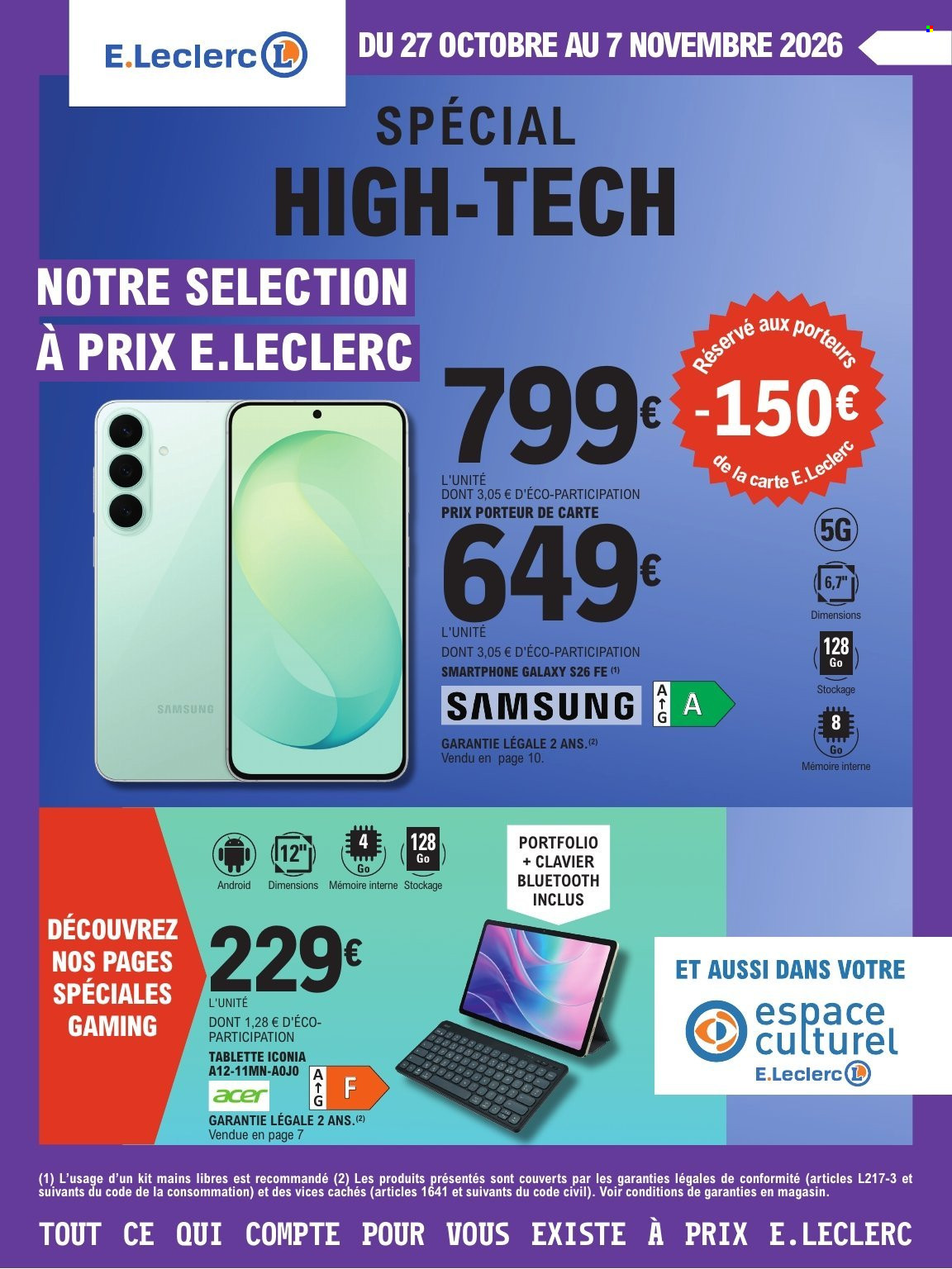 Catalogue E.Leclerc - 27.10.2026 - 07.11.2026. Page 1
