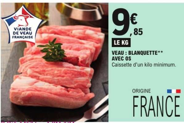 VEAU : BLANQUETTE** AVEC OS